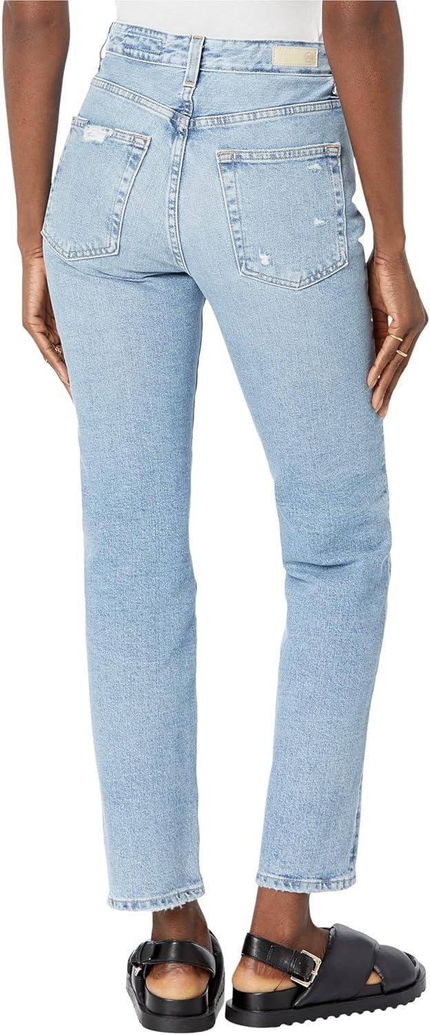 imageAG Adriano Goldschmied Womens Saige High Rise Straight Leg JeanApparition Destructed