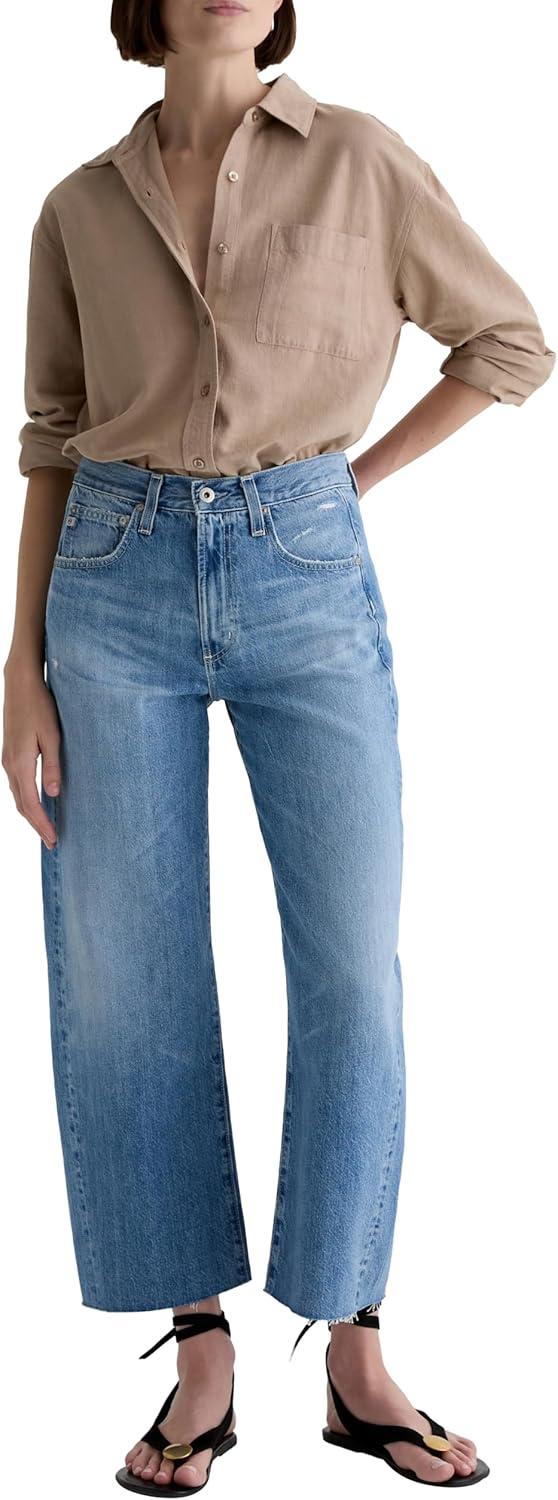 imageAG Jeans Womens Hattie High Rise Crop Barrel 17 Years Divergent 33