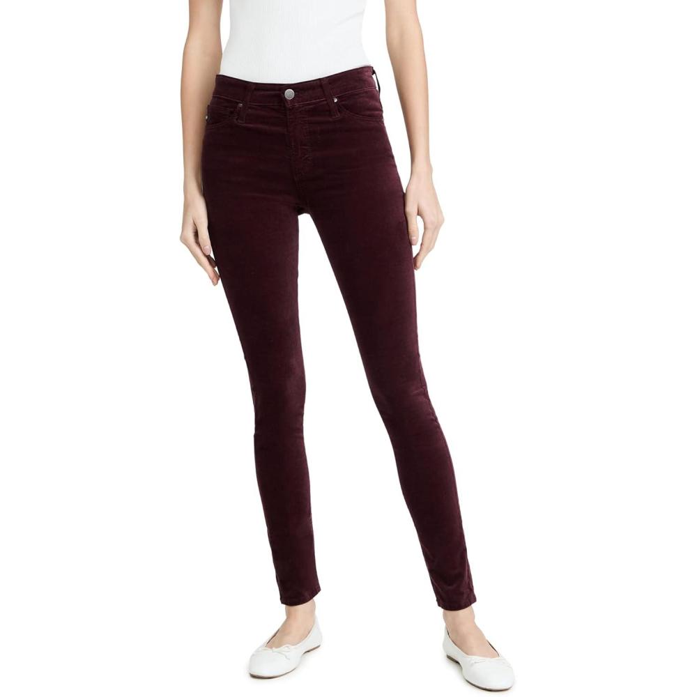 imageAG Adriano Goldschmied Womens Farrah High Rise Skinny JeansWine Bloom