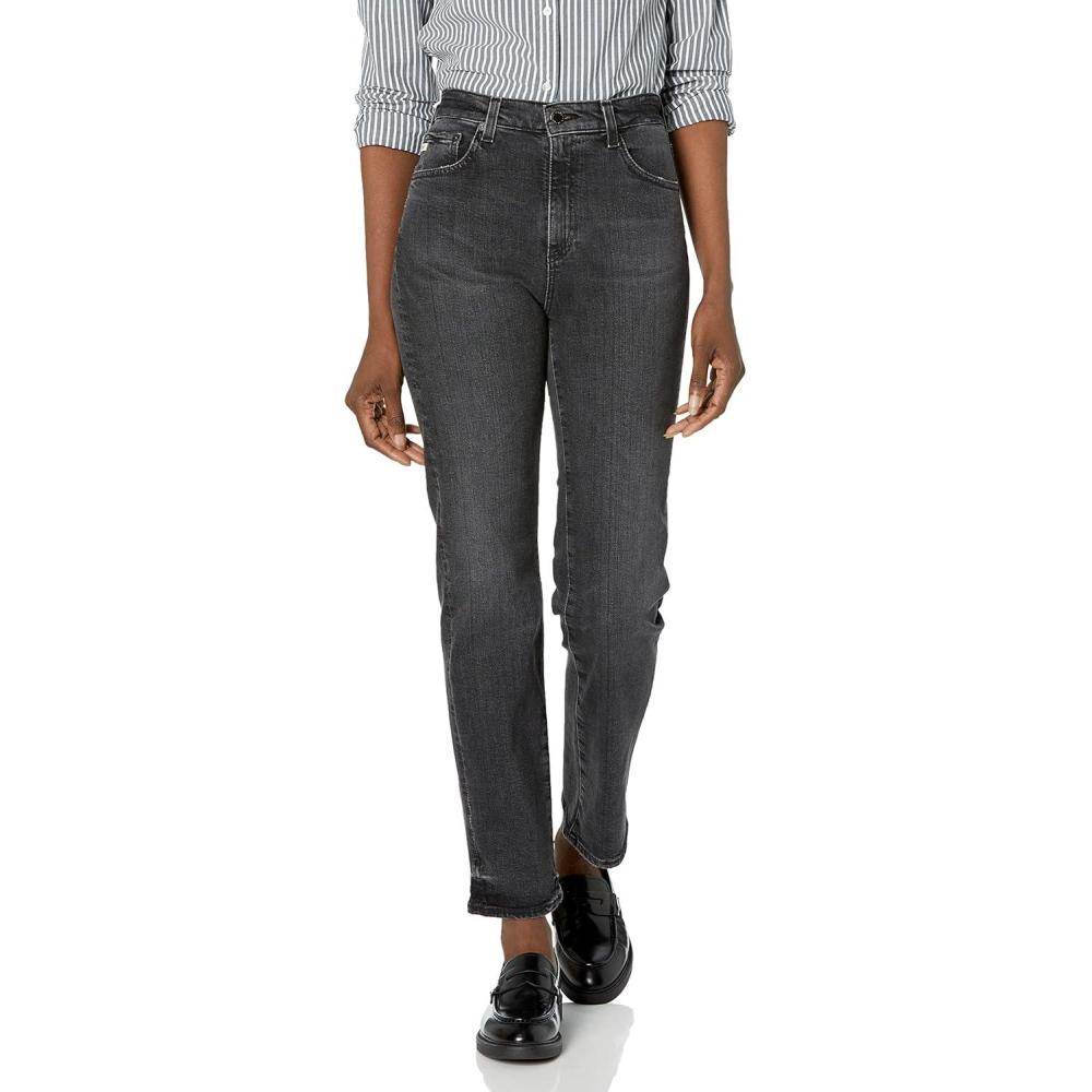 imageAG Adriano Goldschmied Womens Saige High Rise Straight Leg Jean10 Years Bonfire