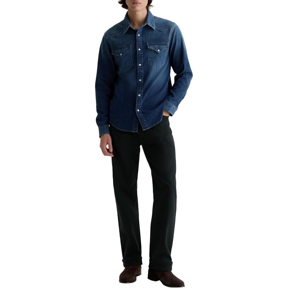 imageAG Adriano Goldschmied Mens Felix Vintage Straight Selvage JeanDeep Alpine