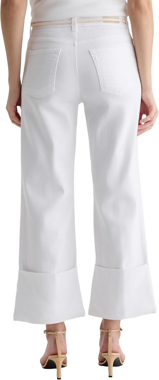imageAG Adriano Goldschmied Womens Saige Mid Rise Wide LegWhite