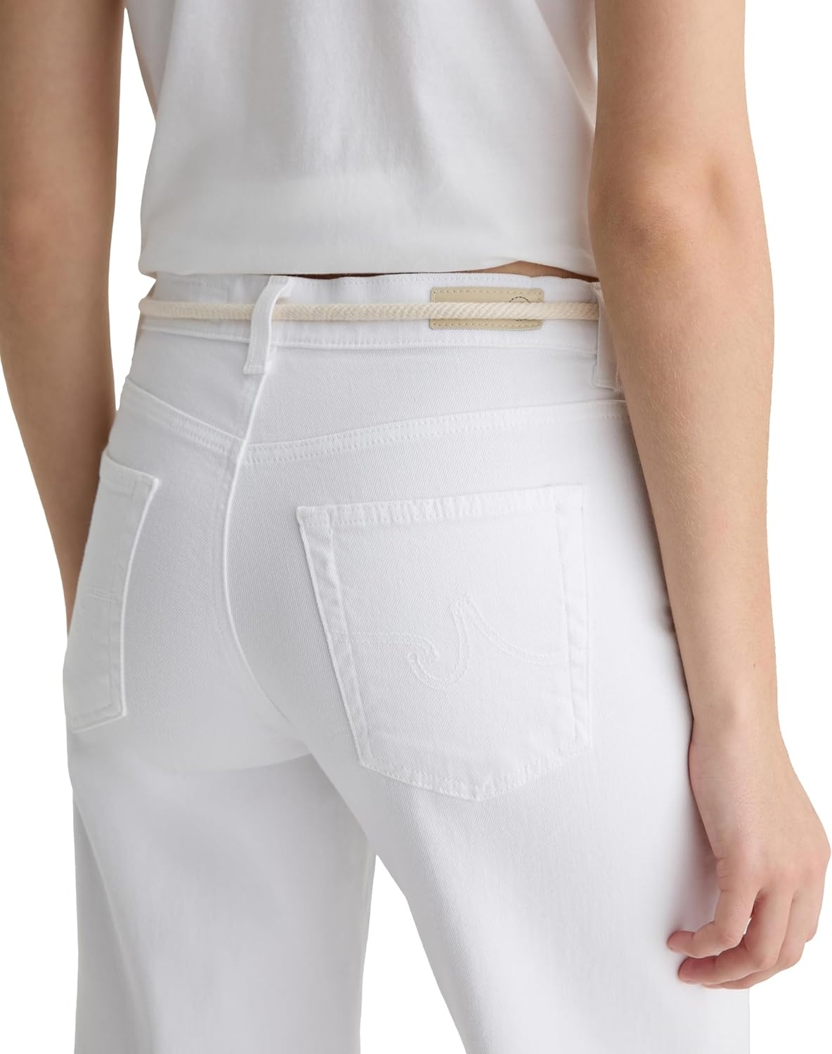 imageAG Adriano Goldschmied Womens Saige Mid Rise Wide LegWhite