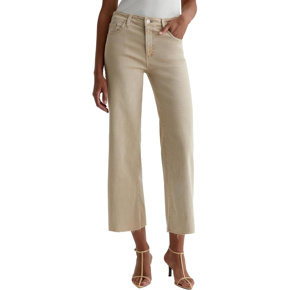 imageAG Adriano Goldschmied Womens Saige Mid Rise Wide LegSulfur Pumice