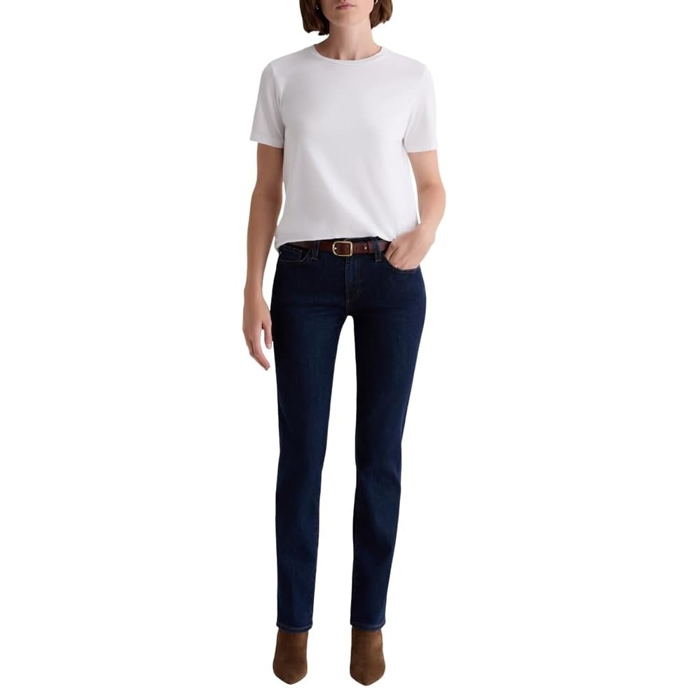 imageAG Womens Sandra Low Rise Slim Straight in Modern Indigo Modern Indigo Size 30 Inseam 31