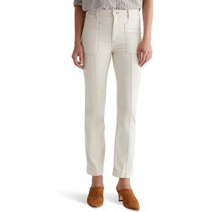 AG Jeans Lila Utility Mid-Rise Straight Jeans(White Oat)