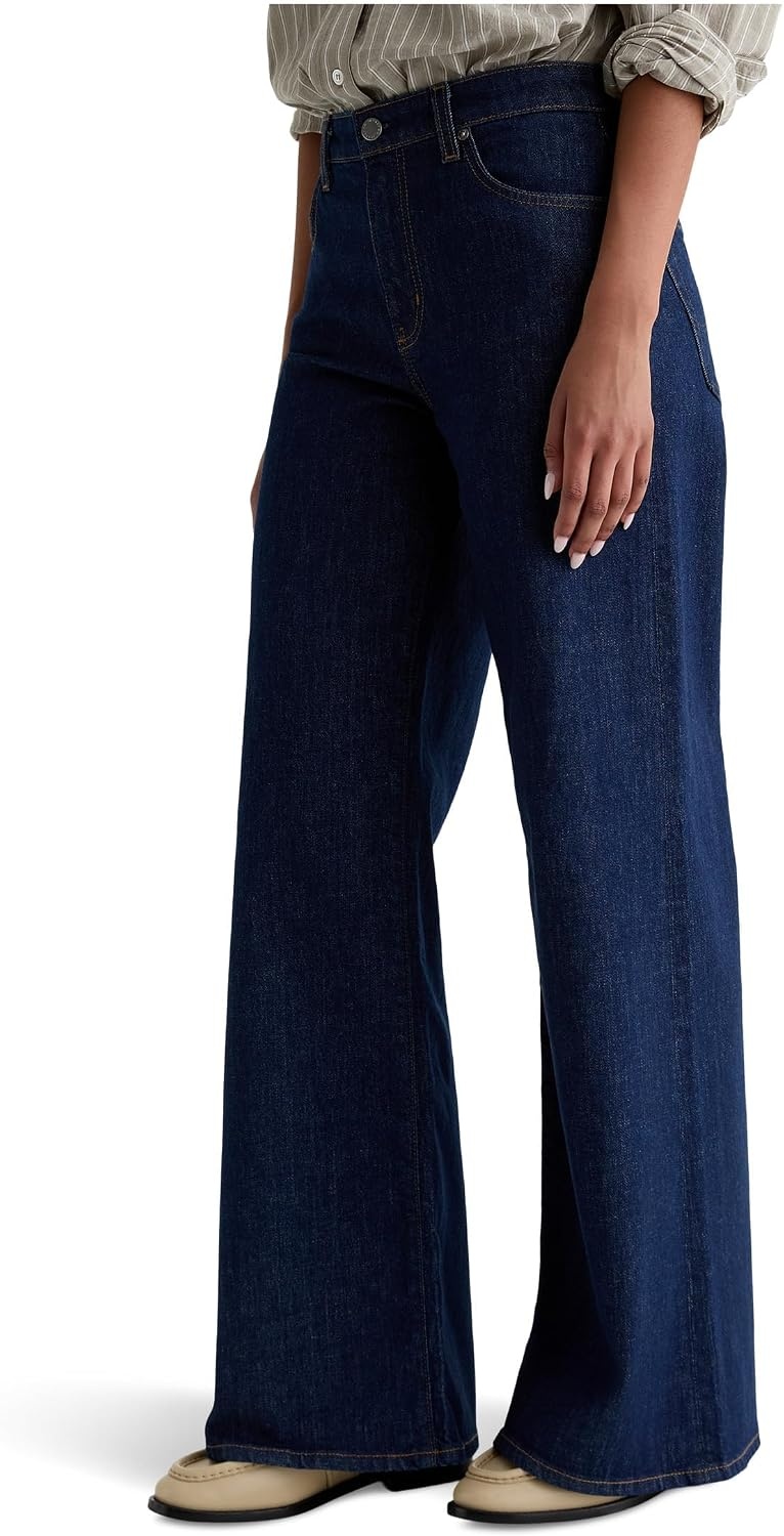 image:imageAG Adriano Goldschmied Womens Saige Mid Rise Wide Leg JeansSymmetry