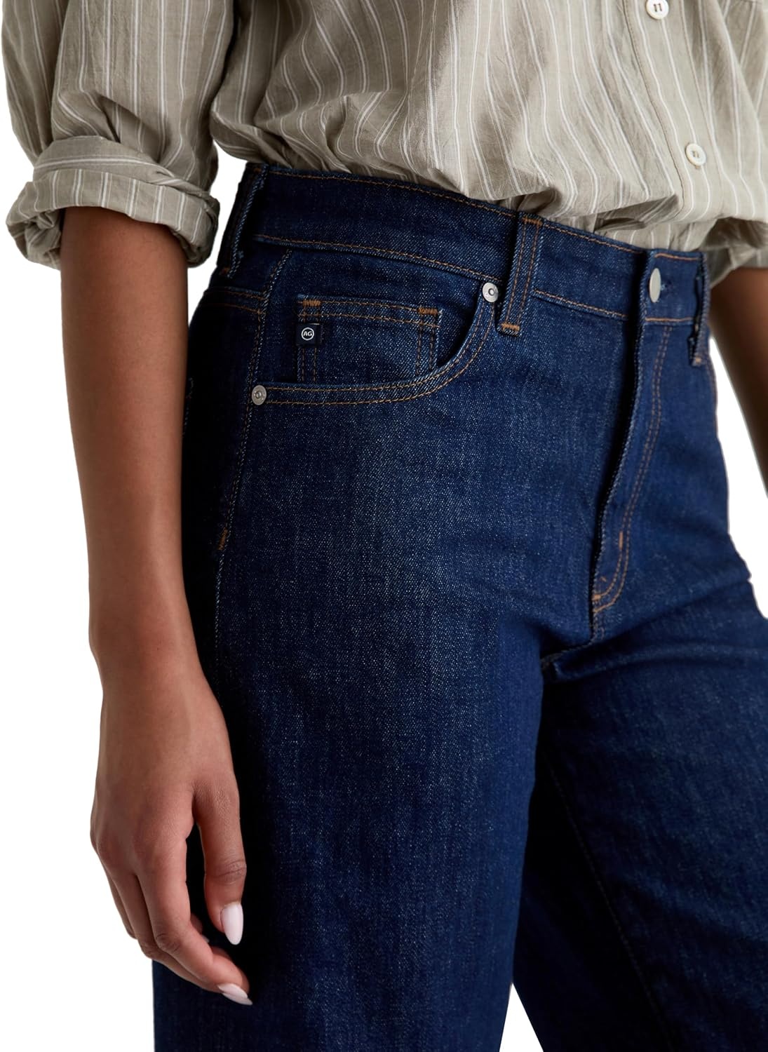 image:imageAG Adriano Goldschmied Womens Saige Mid Rise Wide Leg JeansSymmetry