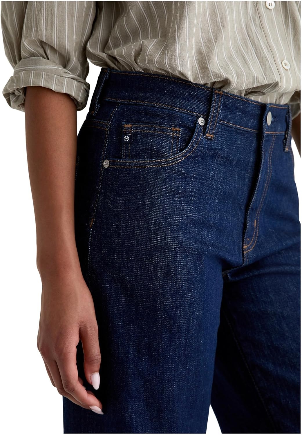 image:imageAG Adriano Goldschmied Womens Saige Mid Rise Wide Leg JeansSymmetry