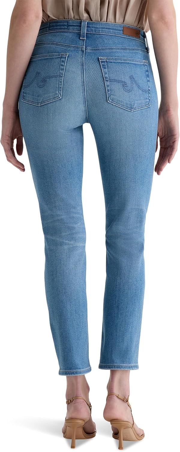 image:imageAG Womens Mari MidRise Slim Straight Crop Jeans in Atlantis 27 27 inch Inseam