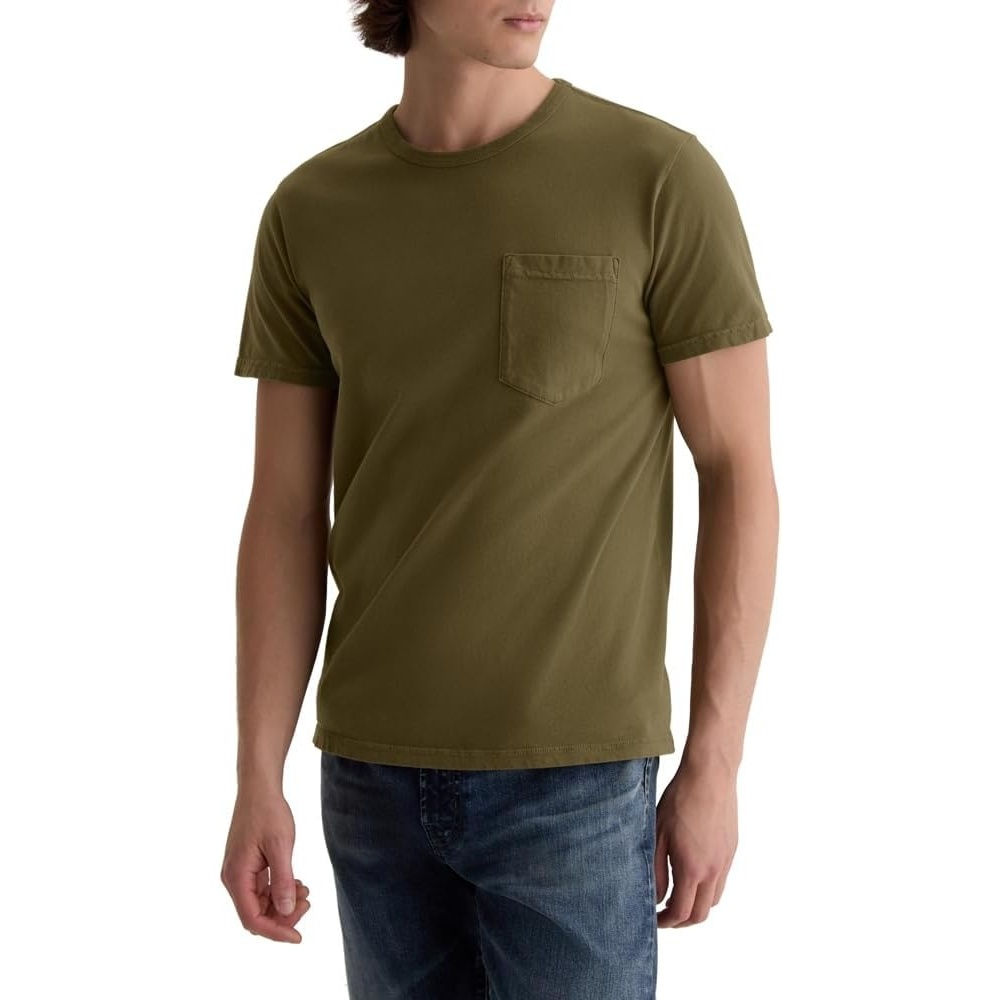 image:imageAG Adriano Goldschmied Mens Nick Slim Fit Pocket TeeHeritage Coastal Moss