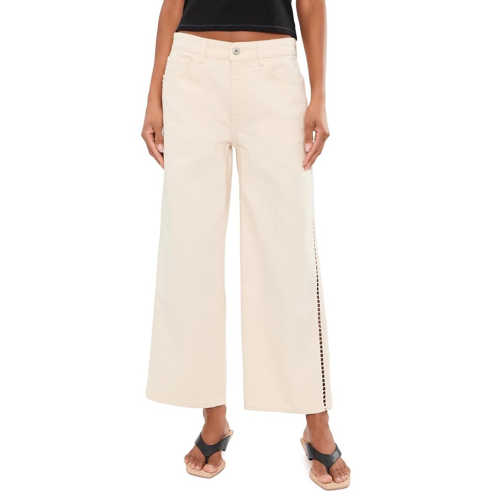 image:imageAG Adriano Goldschmied Womens Saige MidRise Wide Leg CropFresh Air