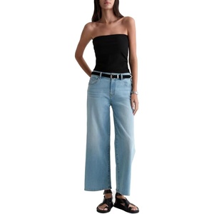 AG Adriano Goldschmied Women’s Saige Mid-Rise Wide Leg Crop(Brix)