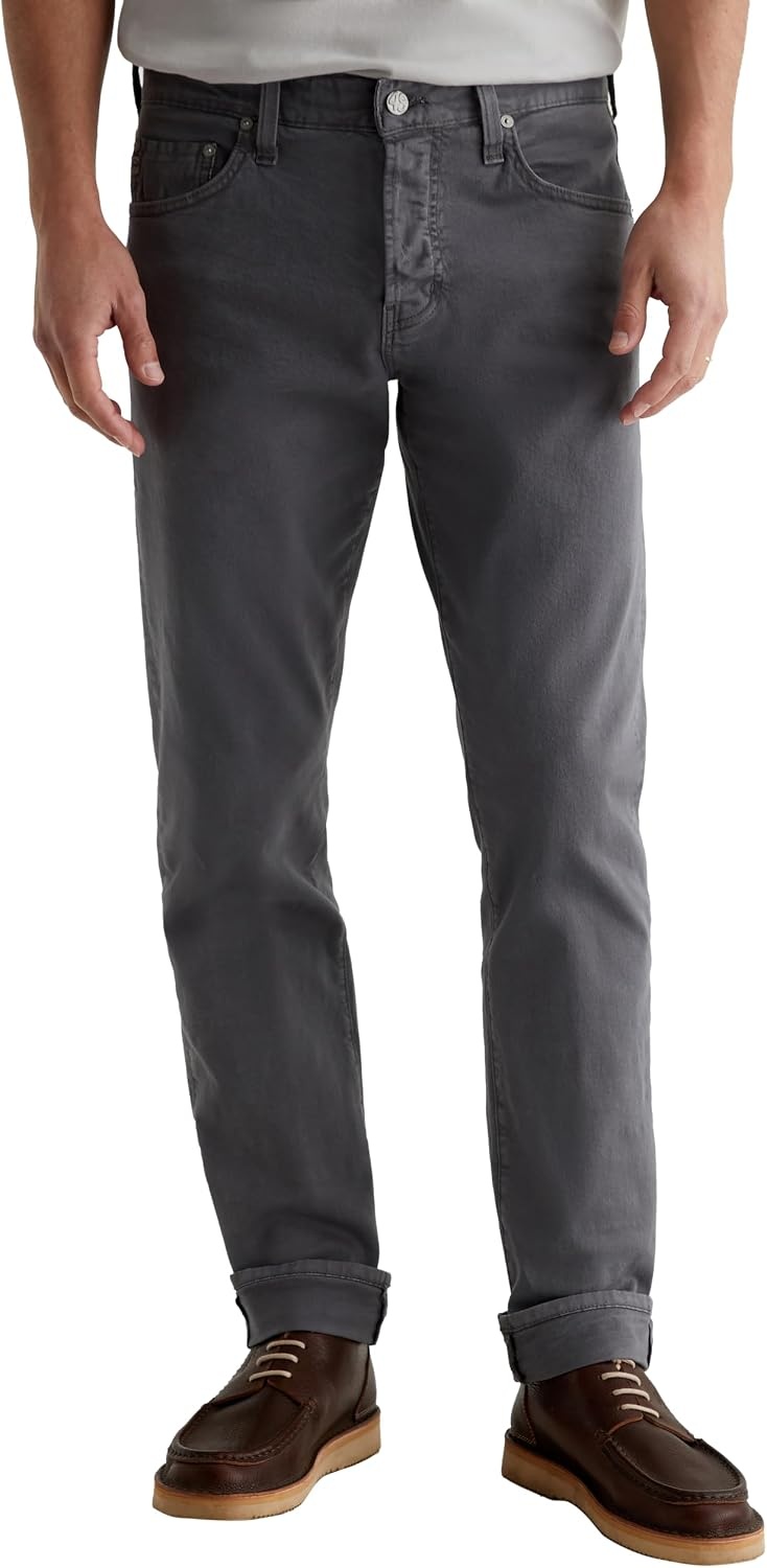 image:imageAG Adriano Goldschmied Mens Everett Slim Straight Selvage JeanSulfur Storm Grey