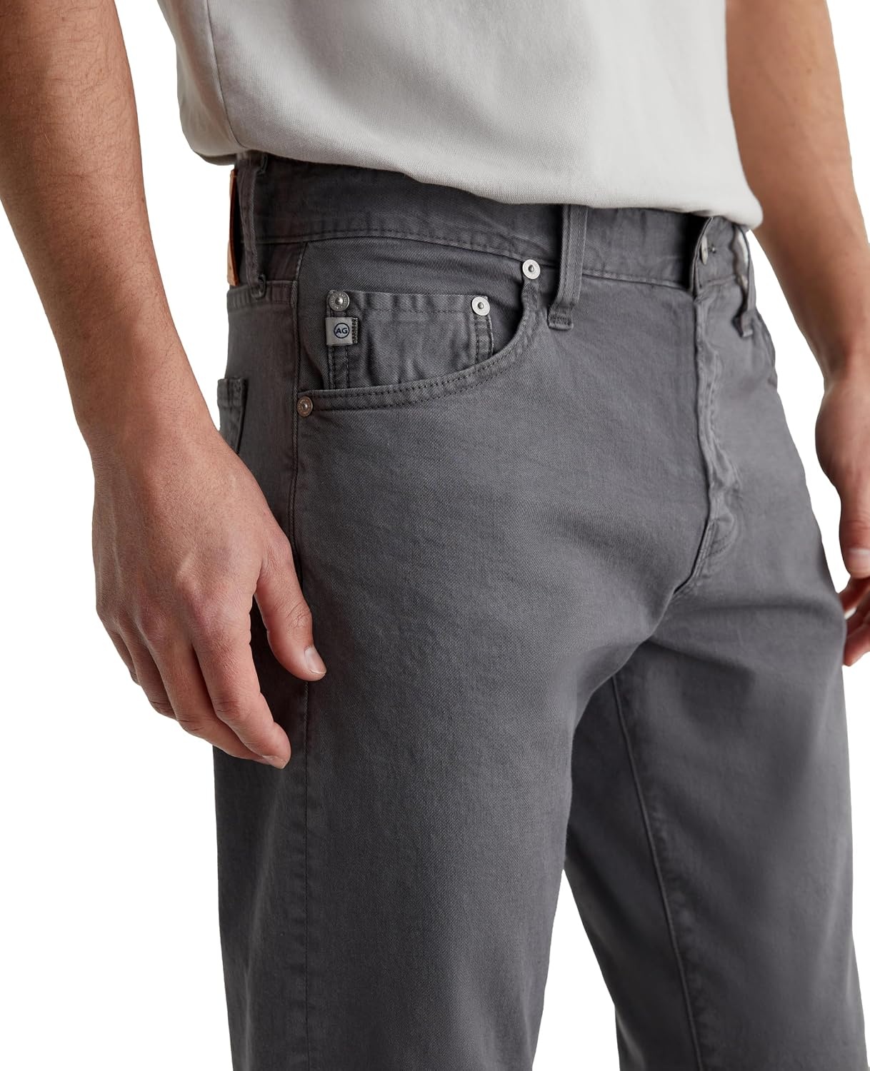 image:imageAG Adriano Goldschmied Mens Everett Slim Straight Selvage JeanSulfur Storm Grey