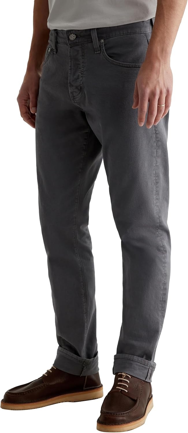 image:imageAG Adriano Goldschmied Mens Everett Slim Straight Selvage JeanSulfur Storm Grey