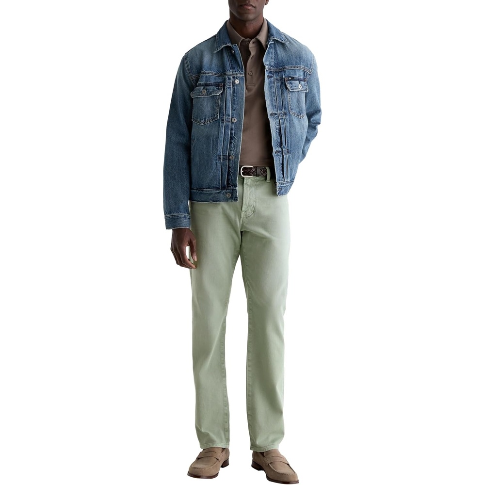 image:imageAG Adriano Goldschmied Mens Everett Slim Straight Jean7 Years Sulfur Faded Moss