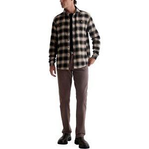 AG Adriano Goldschmied Men’s Everett Slim Straight Sueded Sateen Pant(Berry Brown)