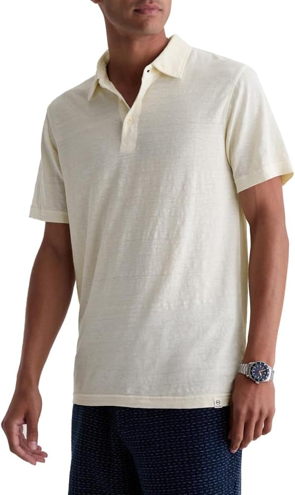 image:imageAG Adriano Goldschmied Mens Bryce Classic Fit SS Polo TShirt Champagne M