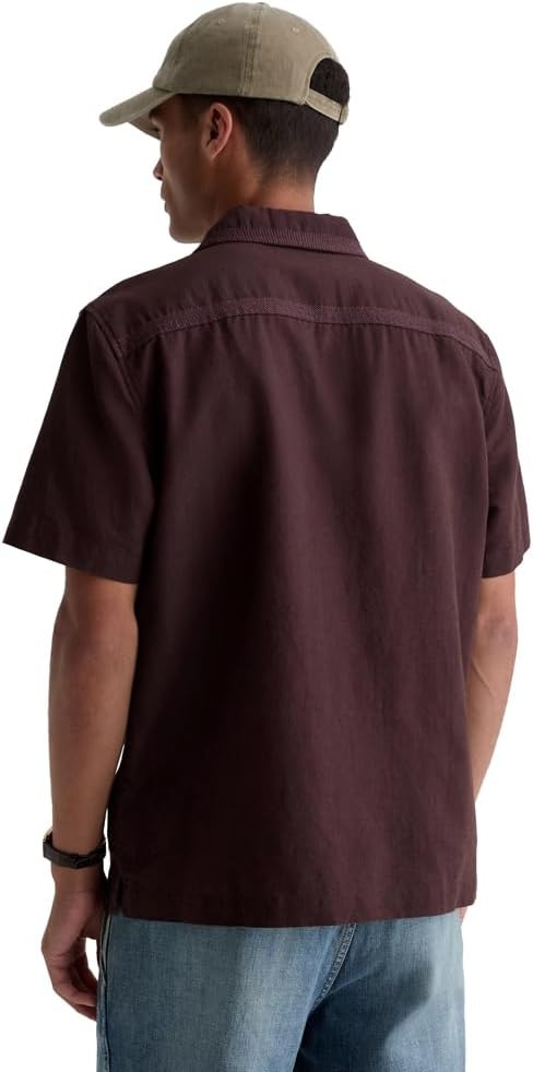 image:imageAG Adriano Goldschmied Mens Foster SS Relaxed Fit Camp ShirtOak Barrel