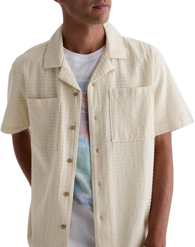 image:imageAG Adriano Goldschmied Mens Marco Relaxed Fit Camp ShirtChampagne
