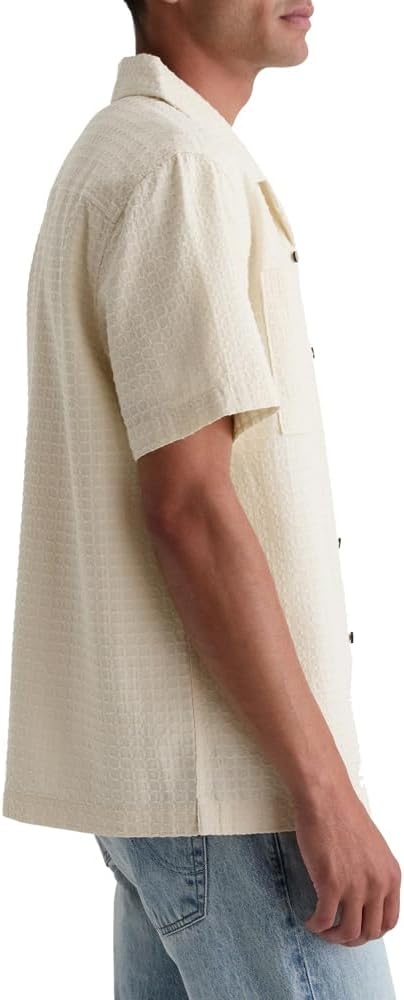 image:imageAG Adriano Goldschmied Mens Marco Relaxed Fit Camp ShirtChampagne