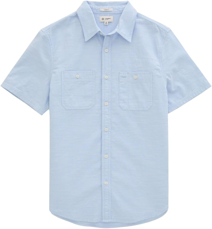 image:imageAG Adriano Goldschmied Mens Mason SS Classic Fit Work ShirtFresh Blue