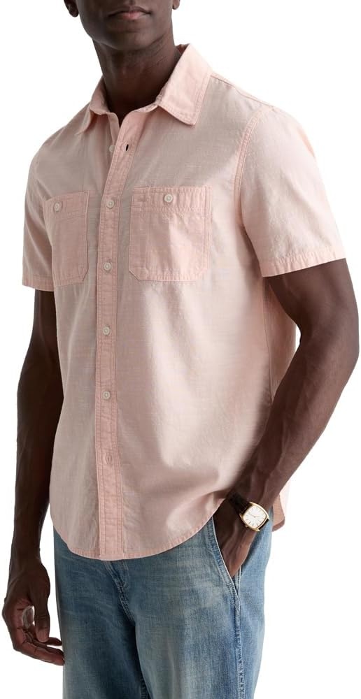 image:imageAG Adriano Goldschmied Mens Mason SS Classic Fit Work ShirtVintage Pink