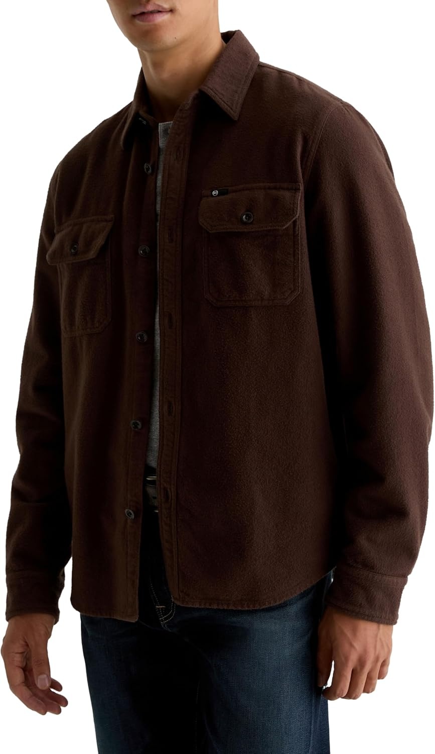 image:imageAG Adriano Goldschmied Mens Milland Utility ShirtDark Chocolate