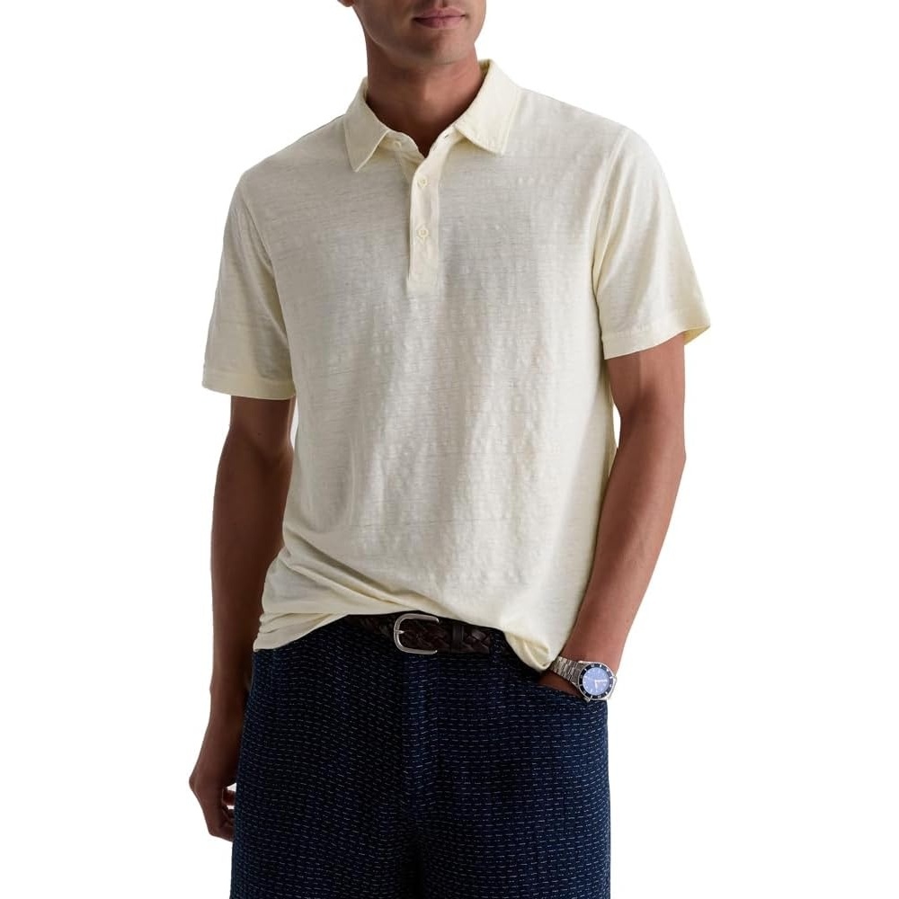 image:imageAG Adriano Goldschmied Mens Bryce Classic Fit SS Polo TShirt Champagne M