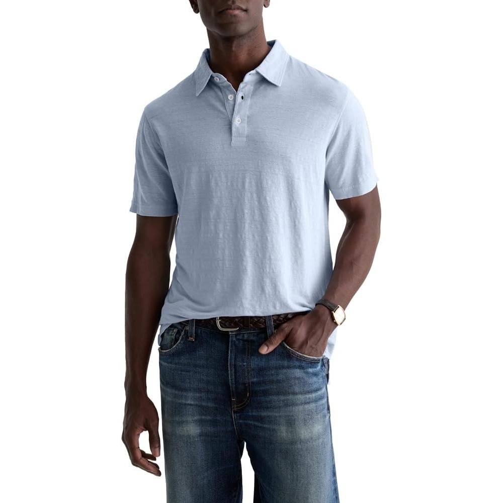 image:imageAG Adriano Goldschmied Mens Bryce Classic Fit SS Polo TShirtFresh Blue