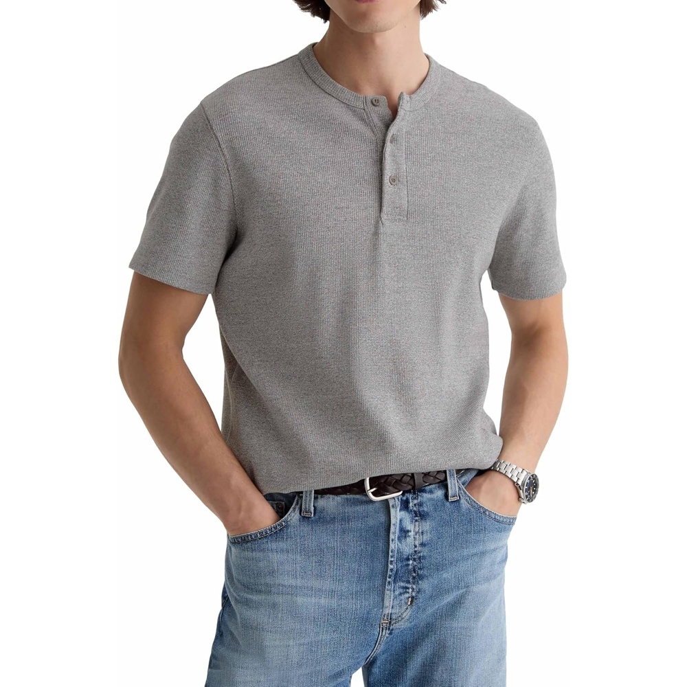 image:imageAG Adriano Goldschmied Mens Bryce SS HenleyHeather Grey