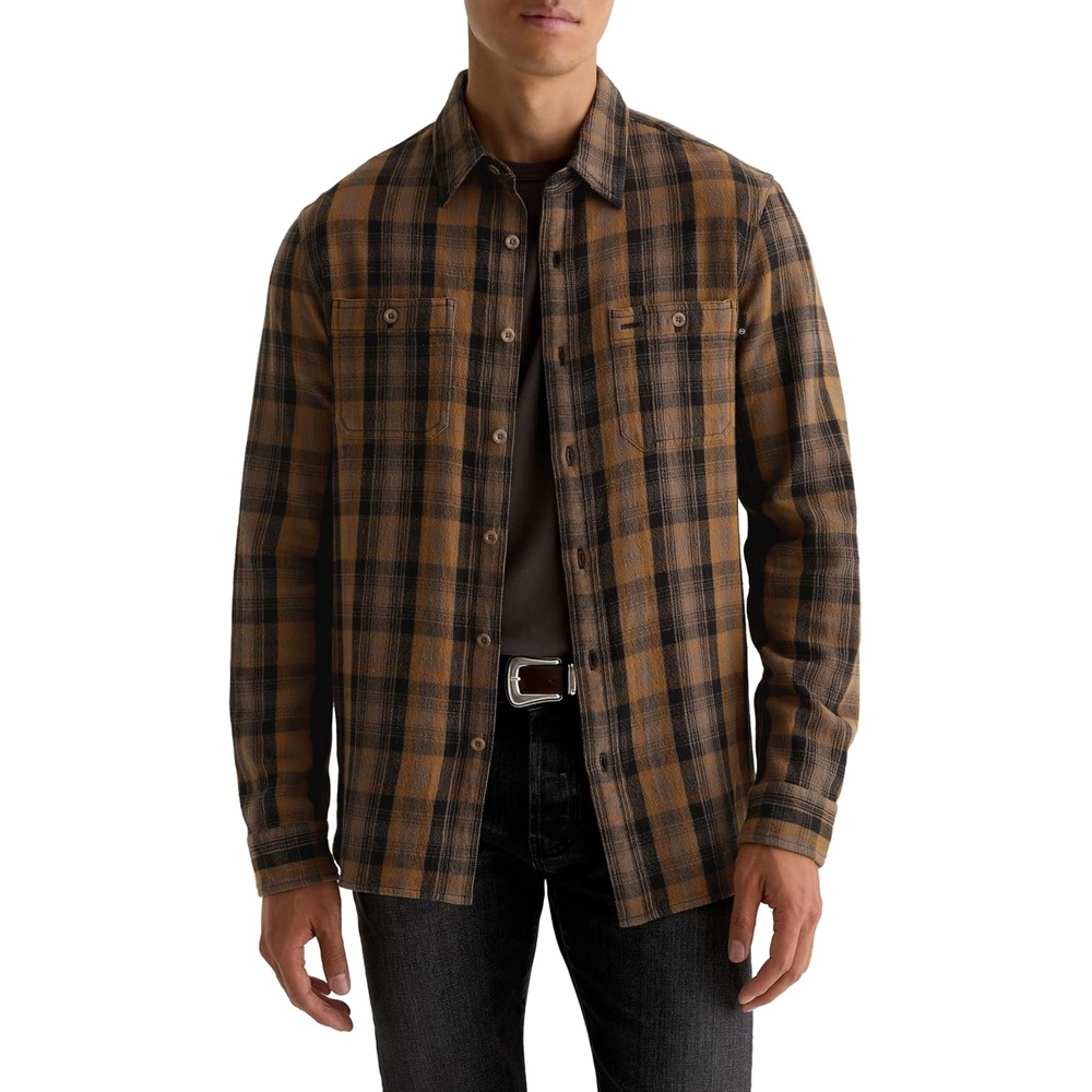 image:imageAG Adriano Goldschmied Mens Mason Work ShirtYellow Multi