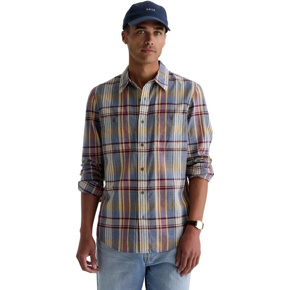 image:imageAG Adriano Goldschmied Mens Wayne Classic Fit ShirtBlue Multi