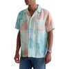 AG Adriano Goldschmied Men’s Marco Relaxed Fit Camp Shirt(Poolside Aqua)