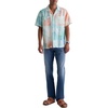 AG Adriano Goldschmied Men’s Marco Relaxed Fit Camp Shirt(Poolside Aqua)