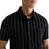 AG Adriano Goldschmied Men’s Mason S/S Classic Fit Work Shirt(Black/Natural Stripe)