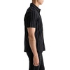 AG Adriano Goldschmied Men’s Mason S/S Classic Fit Work Shirt(Black/Natural Stripe)
