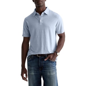 AG Adriano Goldschmied Men’s Bryce Classic Fit S/S Polo T-Shirt(Fresh Blue)