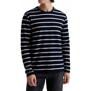 AG Adriano Goldschmied Men’s Danny L/S Shirt(Navy/Natural Stripe)