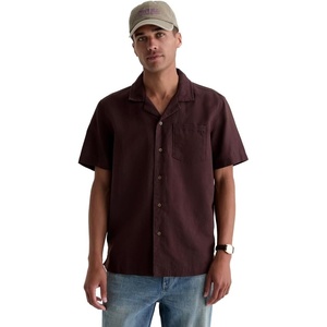 AG Adriano Goldschmied Men’s Foster S/S Relaxed Fit Camp Shirt(Oak Barrel)