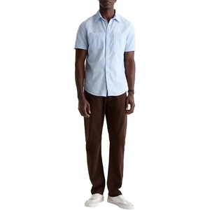 AG Adriano Goldschmied Men’s Mason S/S Classic Fit Work Shirt(Fresh Blue)