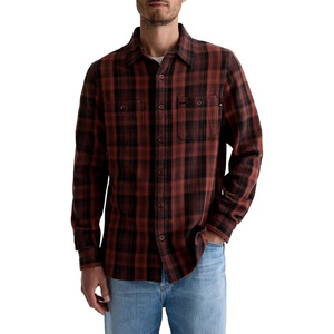 AG Adriano Goldschmied Men’s Mason Work Shirt(Burgundy Multi)