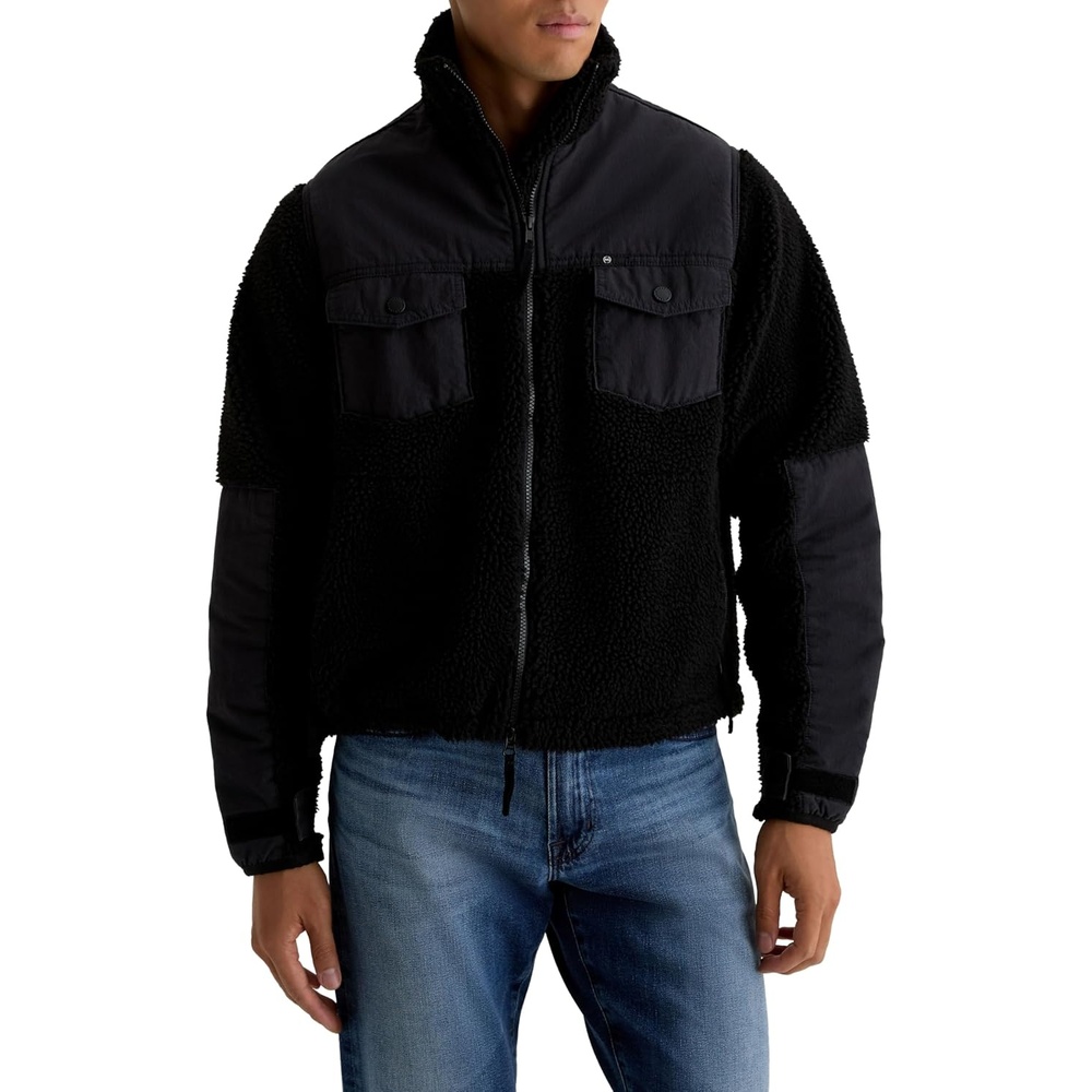 image:imageAG Adriano Goldschmied Mens Wylie Relaxed Fleece JacketBlack