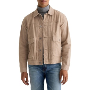 AG Adriano Goldschmied Men’s Sid Pleated Trucker Jacket(Beige)