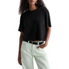 AG Adriano Goldschmied Women’s Charli Crew Relaxed S/S Tee(Super Black)