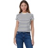 AG Jeans Sadie Crew 90’s Vintage Crop Short Sleeve T-Shirt(Ivory Dust/Deep Navy)