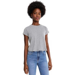 AG Jeans Sadie Crew 90’s Vintage Crop Short Sleeve T-Shirt(Heather Grey)