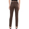AG Jeans Mari Mid-Rise Slim Straight Pants in Bass(Leatherette Light Burnt Umber)