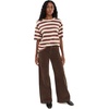 AG Jeans Saige Wide Leg Mid-Rise Fit Corduroy Pants in Jazz Berry(Wood Brown)
